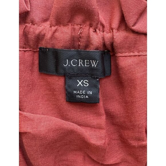 J. Crew Tie Shoulder Tiered Mini Dress XS Burnt Orange Cotton Blend - Picture 5 of 7